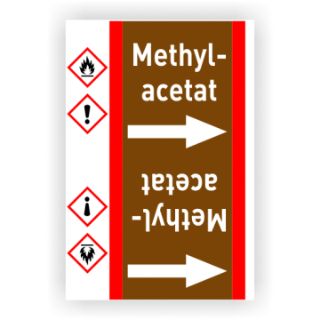 Rohrleitungsband Methylacetat nach DIN 2403, in verschiedenen Ausführungen
