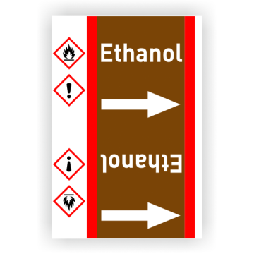 Rohrleitungsband Ethanol nach DIN 2403, in verschiedenen Ausführungen