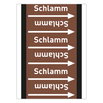 Rohrleitungsband Schlamm nach DIN 2403, in verschiedenen Ausführungen