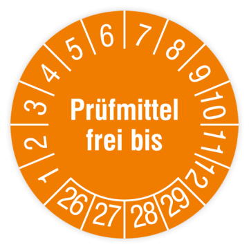 Prüfplakette, Prüfmittel frei bis, 2026, verschiedene Ausführungen