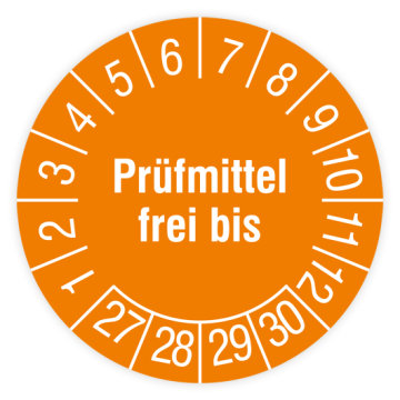 Prüfplakette, Prüfmittel frei bis, 2027, verschiedene Ausführungen