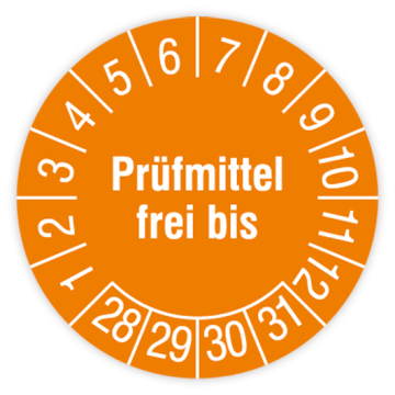 Prüfplakette, Prüfmittel frei bis, 2028 - 2031, verschiedene Ausführungen