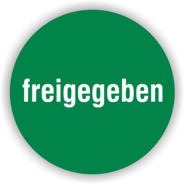 Prüfplakette, Freigegeben, Standardfolie, verschiedene Ausführungen