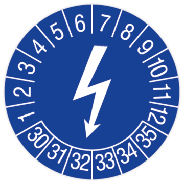 Prüfplakette, Elektrogerät, 2030 - 2035, in verschiedenen Ausführungen