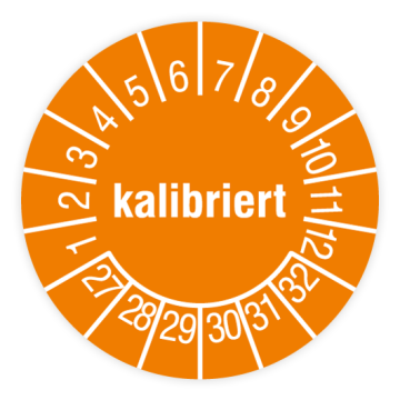 Prüfplakette, kalibriert, 2027, verschiedene Ausführungen