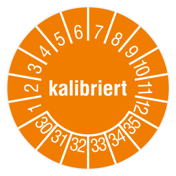 Prüfplakette, kalibriert, 2030 - 2035, in verschiedenen Ausführungen