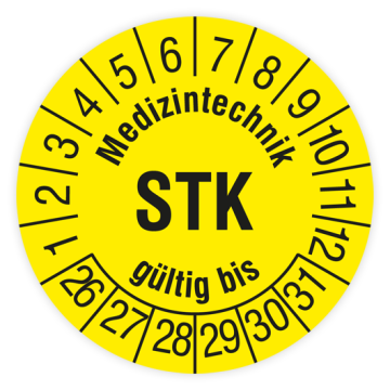 Prüfplakette, Medizintechnik STK gültig bis, 2026, verschiedene Ausführungen