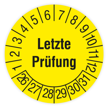 Prüfplakette, Letzte Prüfung, 2026, verschiedene Ausführungen