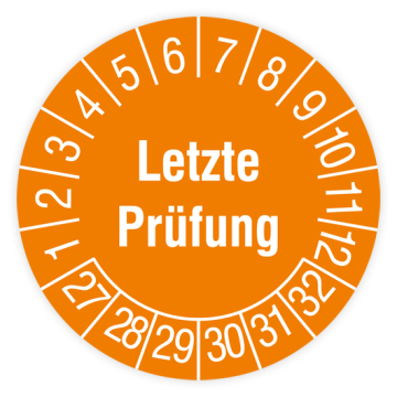 Prüfplakette, Letzte Prüfung, 2027, verschiedene Ausführungen