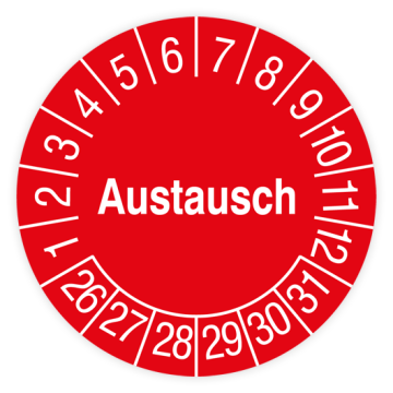 Prüfplakette, Austausch, 2026, Standardfolie, verschiedene Ausführungen