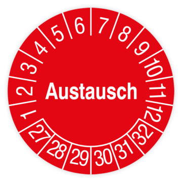 Prüfplakette, Austausch, 2027, Standardfolie, verschiedene Ausführungen