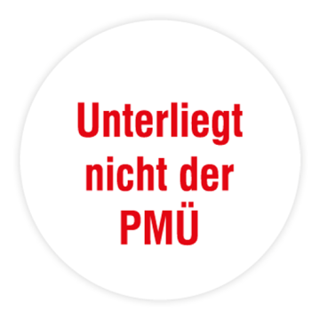 Prüfplakette, Unterliegt nicht der PMÜ, Dokumentenfolie, verschiedene Ausführungen
