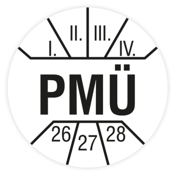 Prüfplakette, PMÜ, 2026, verschiedene Ausführungen