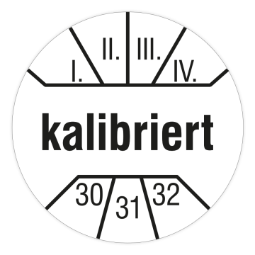 Prüfplakette, kalibriert, 2030 - 2032, Ø 10 mm, in verschiedenen Ausführungen
