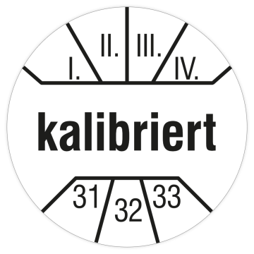 Prüfplakette, kalibriert, 2031 - 2033,  Dokumentenfolie, Ø 10 mm