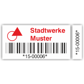 Inventaretiketten mit Erfassungsaufkleber, Dokumentenfolie, 50 x 25 mm, individuell