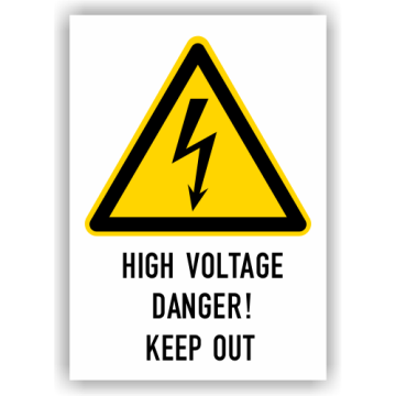 Warnschild, High Voltage Danger! Keep Out, ISO 7010,