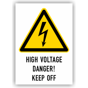 Warnschild, High Voltage Danger! Keep Off, ISO 7010