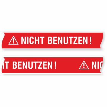 PVC-Paketband - Nicht benutzen! -, 50 mm x 66 m, rot / weiß