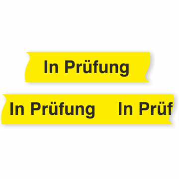 PVC-Paketband - In Prüfung -, 50 mm x 66 m, gelb / schwarz
