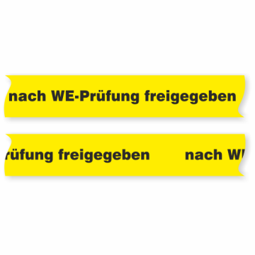 PVC-Paketband - nach WE-Prüfung freigegeben -, 50 mm x 66 m, gelb / schwarz