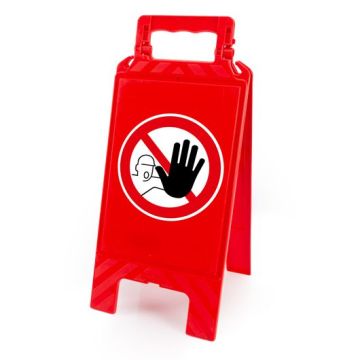 roter Warnaufsteller mit Verbotszeichen, gemäß DIN EN ISO 7010, ASR A1.3