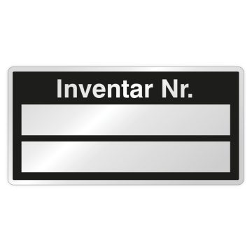Inventaretiketten mit "Inventar Nr.", 60 x 30 mm, Aluminiumfolie, 2 Beschriftungsfelder