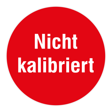Prüfplakette, Nicht kalibriert, rot, Ø 10 mm, 150 Etiketten/Heft