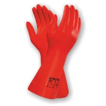 Ansell Chemikalienschutzhandschuhe Solvex® 37-900, Größe 7-11, Nitril, rot, 12 Paar