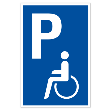 Parkplatzschild, Behindertenparkplatz, Aluminium oder Kunststoff