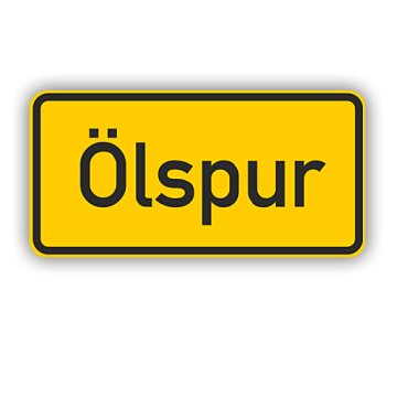 Hinweisschild, Ölspur, Aluminium, 600 x 300 mm, reflektierend RA1