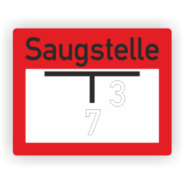 Feuerwehrzeichen B3, Hinweis auf eine Saugstelle z. Löschwasserentn., Alu., 2 mm dick, 250 x 200 mm