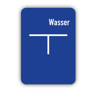 Wasser-Hinweisschild (C), DIN 4067, Aluminium, 2 mm dick, 100 x 140 mm