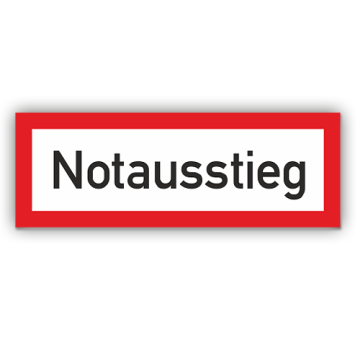 Feuerwehrzeichen, Notausstieg, DIN 4066, Aufkleber, Folie, 297 x 105 mm