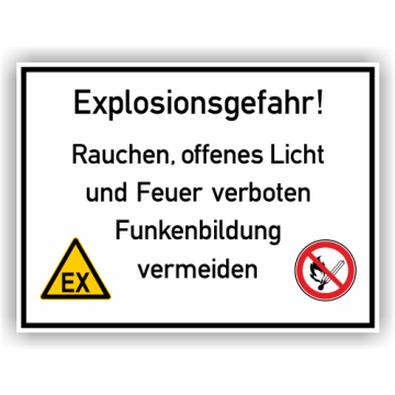 Hinweisschild, Explosionsgefahr, Kunststoff, 400 x 300 mm