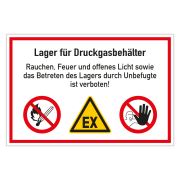 Hinweisschild, Lager für Druckgasbehälter Kunststoff, 300 x 200 mm