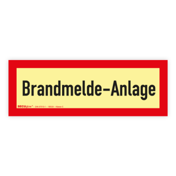 Feuerwehrzeichen, Brandmelde-Anlage, DIN 4066, SECUglow 185, Aufkl., Folie, 297 x 105 mm