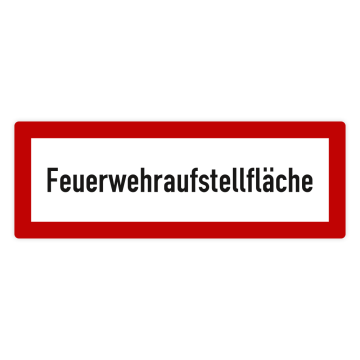 Feuerwehrzeichen, Feuerwehraufstellfläche, DIN 4066, Aluminium, 2 mm dick, 594 x 210 mm