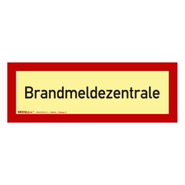 Feuerwehrzeichen, Brandmeldezentrale SECUglow 185, Aufkleber, Folie, 297 x 105 mm