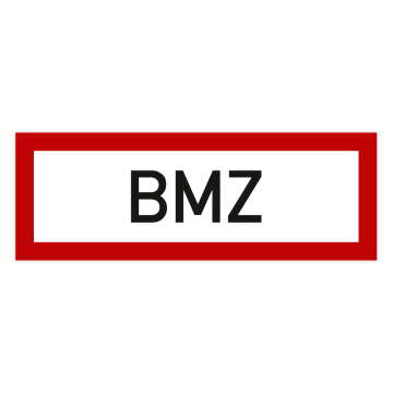 Feuerwehrzeichen, Brandmeldezentrale - BMZ DIN 4066, Hinterglasaufkleber, Folie, 297 x 105 mm