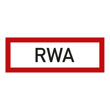 Feuerwehrzeichen, Rauch- und Wärmeabzugsanlagen RWA, DIN 4066, Aufkleber, Folie, 297 x 105 mm