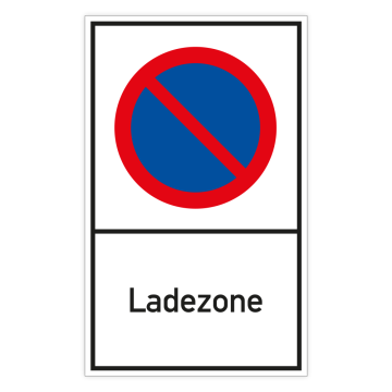 Parkverbotsschild, Eingeschränktes Haltverbot, Ladezone, Aluminium 2 mm, verschied. Ausführungen