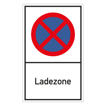 Parkverbotsschild, Absolutes Haltverbot, Ladezone, Aluminium 2 mm, ver. Größen