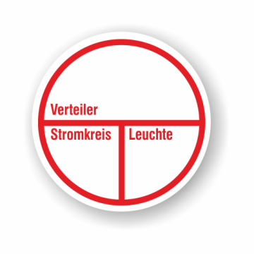 Stromkreiskennzeichnung zur individuellen Beschriftung, 3 Felder, verschiedene Ausführungen