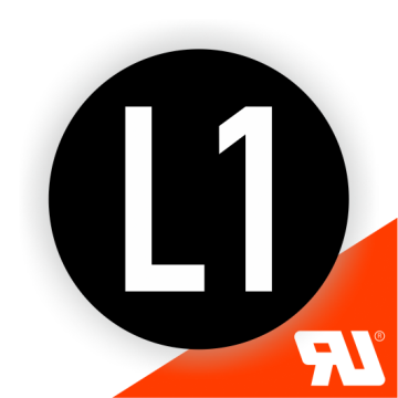 Leiterkennzeichen, Wechselstromnetz Außenleiter 1, UL-zertifiziert, nach IEC 60445, Folie, Ø 20 mm