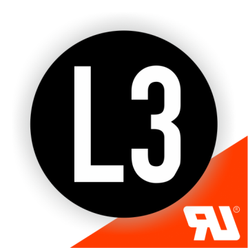 Leiterkennzeichen, Wechselstromnetz Außenleiter 3, UL-zertifiziert, nach IEC 60445, Folie, Ø 20 mm