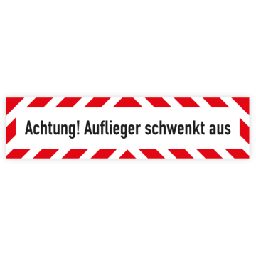 Fahrzeugschild, Achtung! Auflieger schwenkt aus
