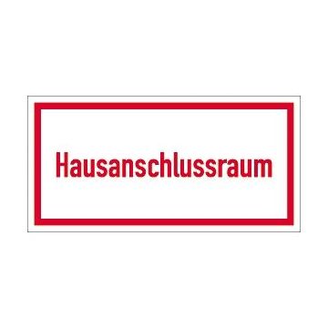 Hinweisschild, Hausanschlussraum, Aufkleber, Folie, 200 x 100 mm