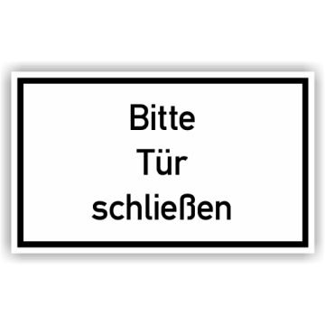 Hinweisschild, Bitte Tür schließen, Kunststoff, 250 x 150 mm