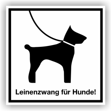 Hinweisschild, Leinenzwang für Hunde! Aluminium, 300 x 300 mm